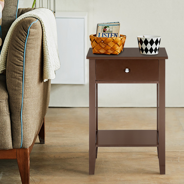 Two-layer Bedside Table Coffee Table with Drawer Coffee
