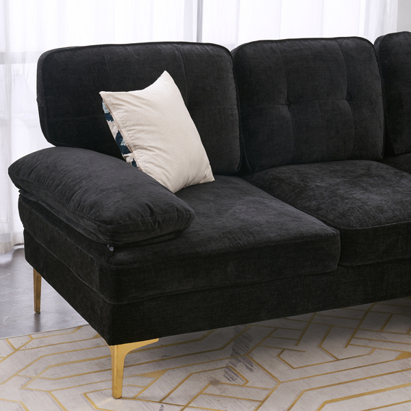 Three-Seat Simple And Stylish Indoor Modular Sofa Black