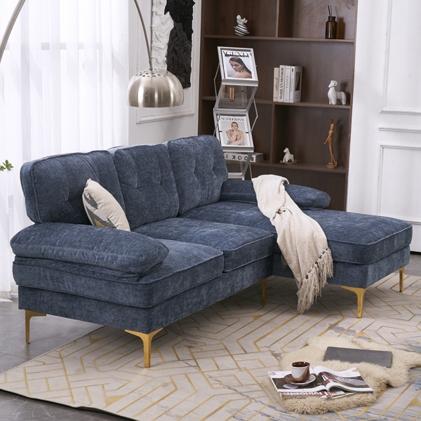 Three-Seat Simple And Stylish Indoor Modular Sofa Gray - Blue