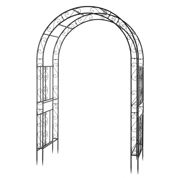 134*59*213cm Double Layer Iron Art Arc Top Iron Arch Black