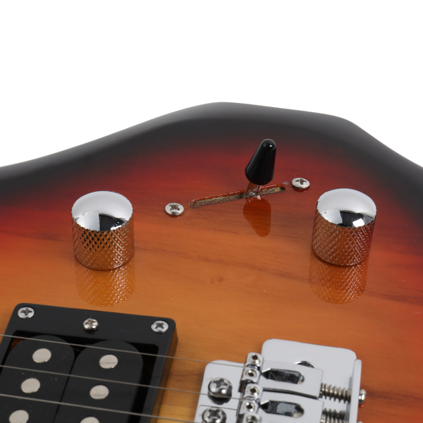 MCH Kit de Guitare électrique en forme de flamme touche en érable, Shaker simple, micro double-simple-double, Couleur du coucher du soleil