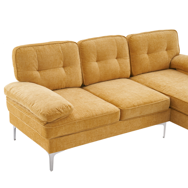 Three-Seat Simple And Stylish Indoor Modular Sofa Yellow