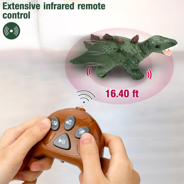Dinosaur Plush, Remote Control Walking Dinosaur Toys for 3, 4, 5,6+ Years Old Boys, Repeat What You Say, Roar, Walk and Sing, 20PCS Stegosaurus Dinosaur Educational Toys for Kids, Toddlers and Girls