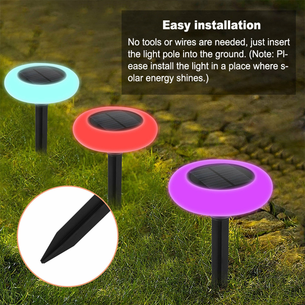 Solar RGB LED Light Outdoor Waterproof Lawn Lamp Yard Landscape Color Changing