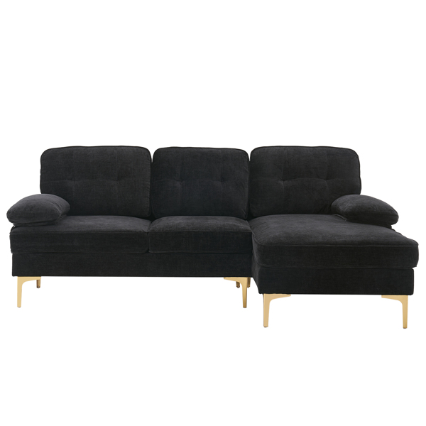 Three-Seat Simple And Stylish Indoor Modular Sofa Black