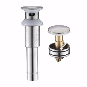 Sink Drain Stopper Bathroom 1.75 In, Pop-Up Drain Stainless Steel With Overflow Anti-Clogging for Vessel Sink Lavatory Vanity Sink Drain with Strainer Basket, Brushed Nickel.