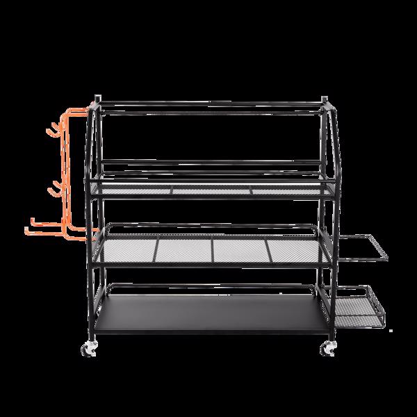 【DO NOT SELL ON AMAZON】Home Gym Storage Rack - Weight Rack for Dumbbells - Yoga Mat Storage Rack with Two Extra Side Storage Space - Garage Storage with Caster Wheels - Workout Equipment Organizer