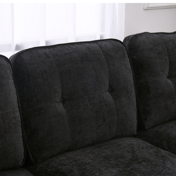 Three-Seat Simple And Stylish Indoor Modular Sofa Black