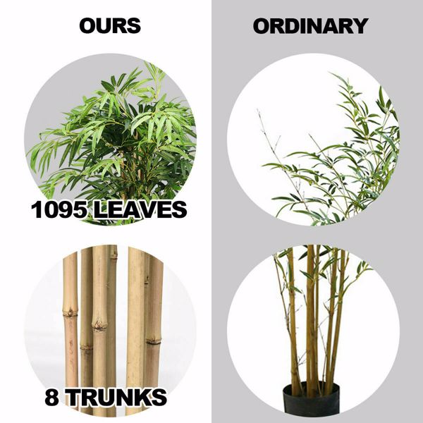 5 Ft Artificial Plant Bamboo Fake Plant Artificial Leaves in Pot for Indoor Outdoor Home Patio Office Modern Decor 