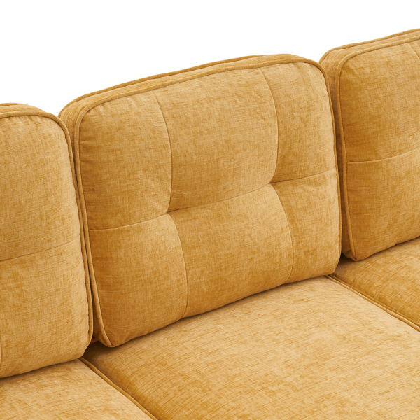 Three-Seat Simple And Stylish Indoor Modular Sofa Yellow