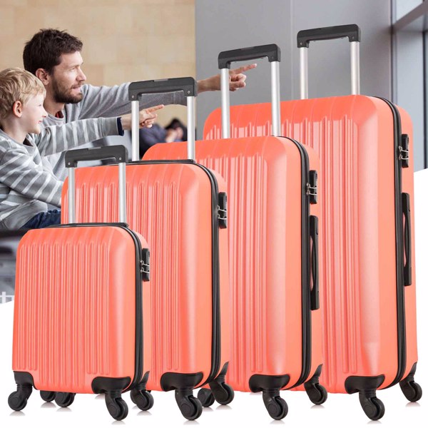 4 Piece Set Luggage Sets Suitcase ABS Hardshell Lightweight Spinner Wheels (16/20/24/28 inch)