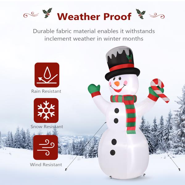 6ft with 3 String Lights Inflatable Garden Snowmen Decoration 