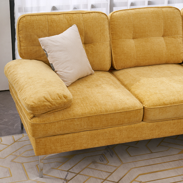 Three-Seat Simple And Stylish Indoor Modular Sofa Yellow