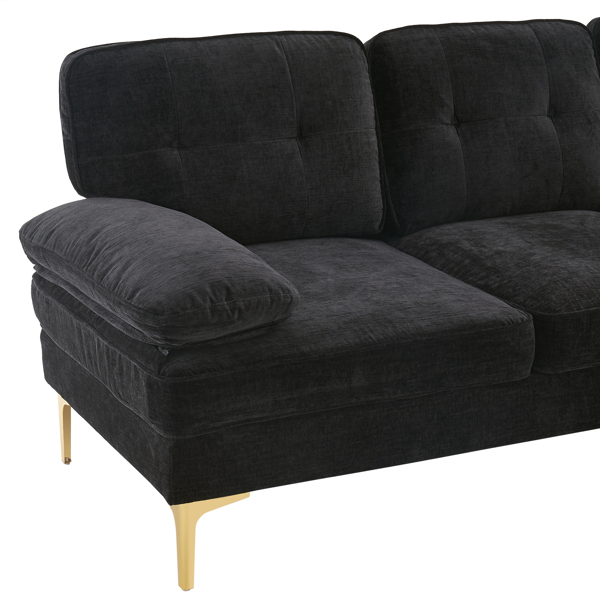 Three-Seat Simple And Stylish Indoor Modular Sofa Black