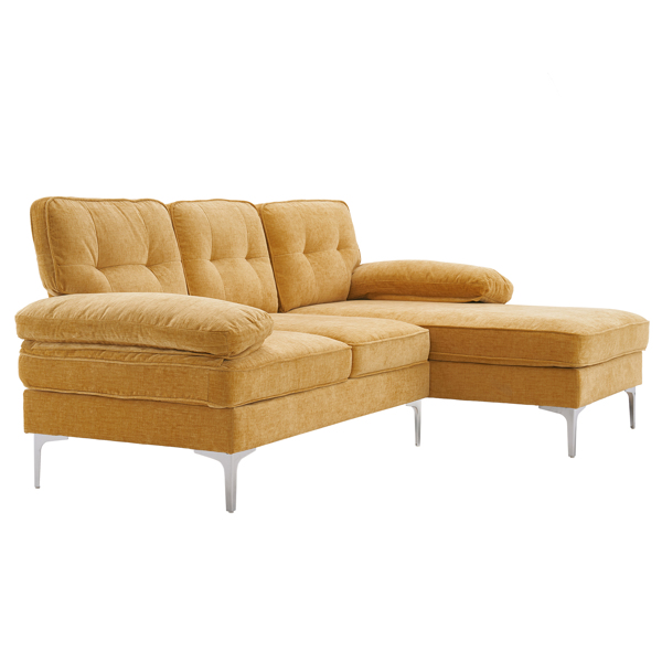 Three-Seat Simple And Stylish Indoor Modular Sofa Yellow