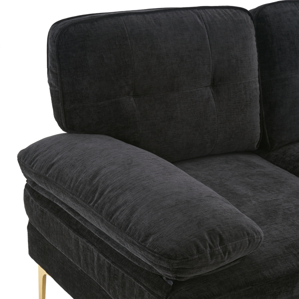 Three-Seat Simple And Stylish Indoor Modular Sofa Black