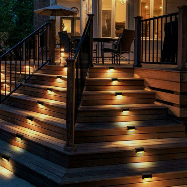 4pcs Solar LED Deck Light Outdoor Garden Lighting Patio Railing Path Lamp
