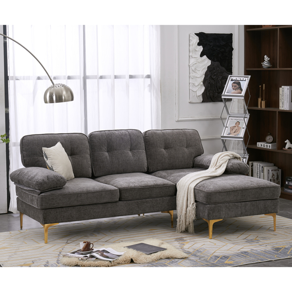 Three-Seat Simple And Stylish Indoor Modular Sofa Dark Gray