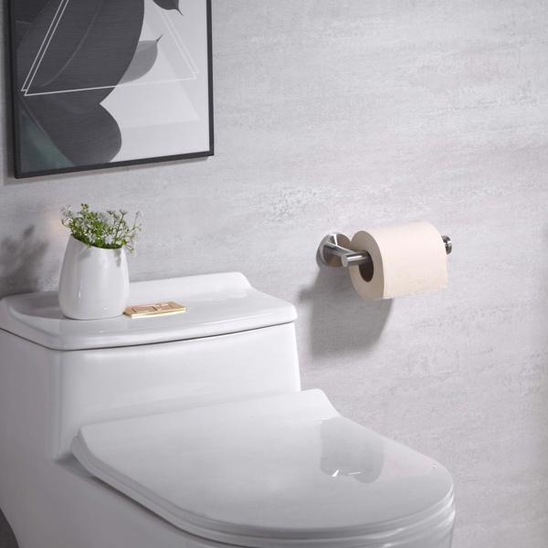 Toilet Paper Holder Brushed Nickel SUS304 Stainless Steel Rustproof Wall Mounted Toilet Roll Holder, Modern Tissue Roll Dispenser Round for Bathroom Kitchen Washroom