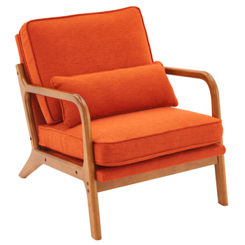 Oak Armrest Oak Upholstered Single <b style=\\'color:red\\'>Lounge</b> <b style=\\'color:red\\'>Chair</b> Indoor <b style=\\'color:red\\'>Lounge</b> <b style=\\'color:red\\'>Chair</b> Burnt Orange Color