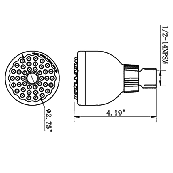 高压淋浴喷头3英寸防堵塞固定式淋浴喷头铬带可调节旋转黄铜球形接头铬【周末无法发货，请谨慎下单】-6