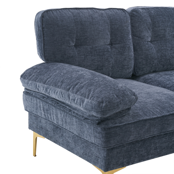 Three-Seat Simple And Stylish Indoor Modular Sofa Gray - Blue