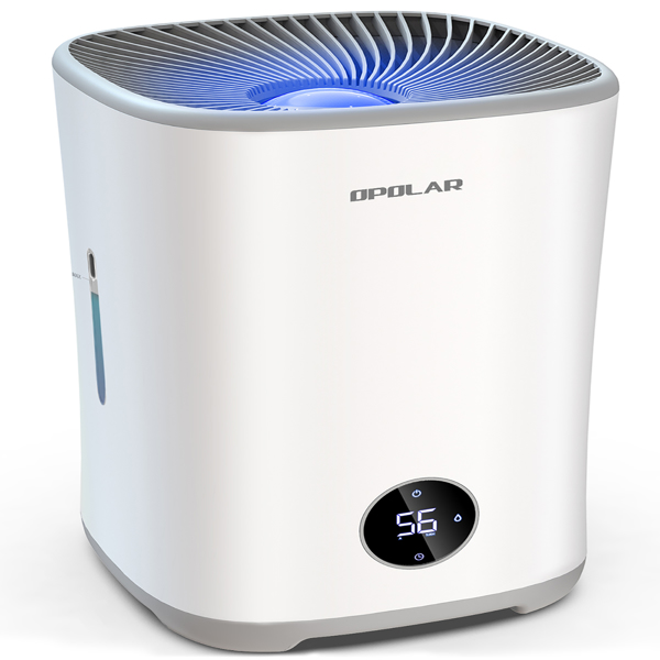 Evaporative Humidifier for Bedroom, Mist-Free Top Fill Quiet Humidifiers with Filters, Humidistat, Timer, 0.79Gal Tank Lasts 10-17H, Auto Shut-Off, LED Touch Display for Large Room