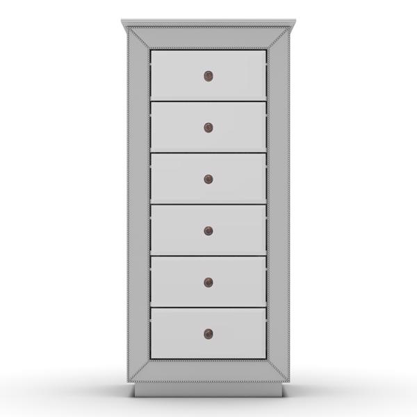 Jewelry Armoire with Silver Mirrored, 6 Drawers & 16 Necklace Hooks,  2 Side Swing Doors