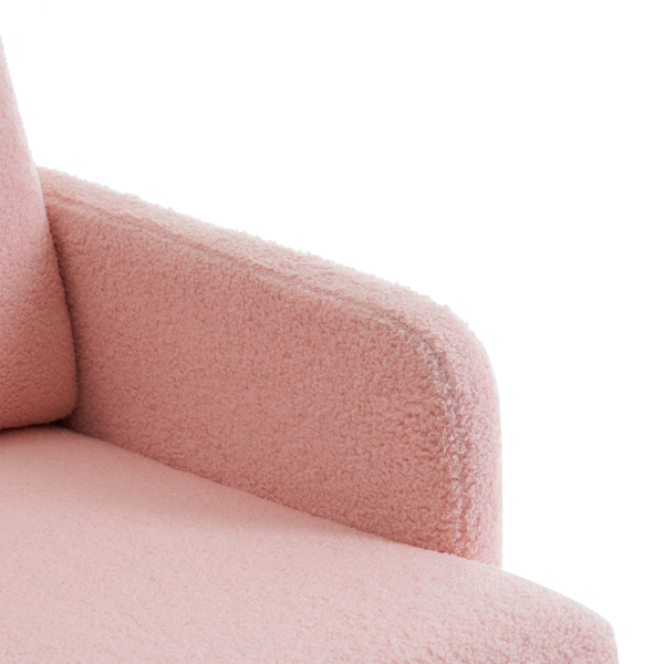 Teddy Velvet Gold Feet Indoor Leisure Chair Pink