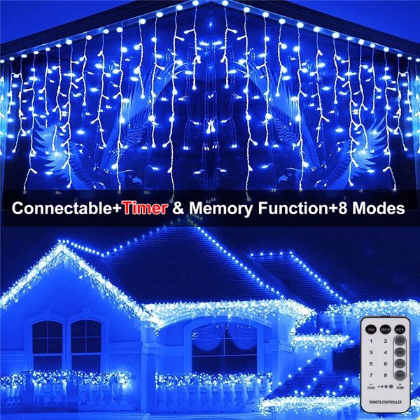Curtain Icicle Lights Wedding Party LED Fairy Christmas Indoor Outdoor
