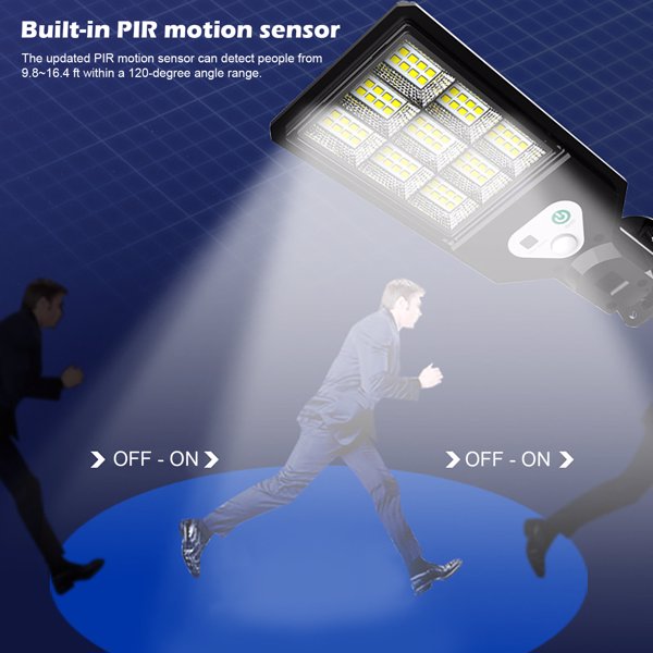 COB Solar Light Motion Sensor 3 Modes Lamp Outdoor Wall Street Yard Garden
