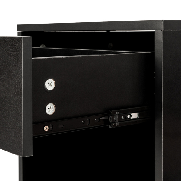 2pcs Night Stands with Drawer Black