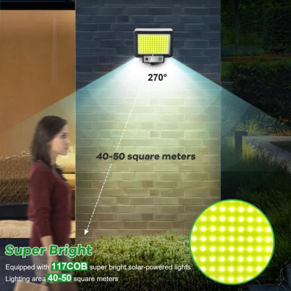 COB LED Solar Street Light Motion Sensor Outdoor Commercial Wall Lamp US