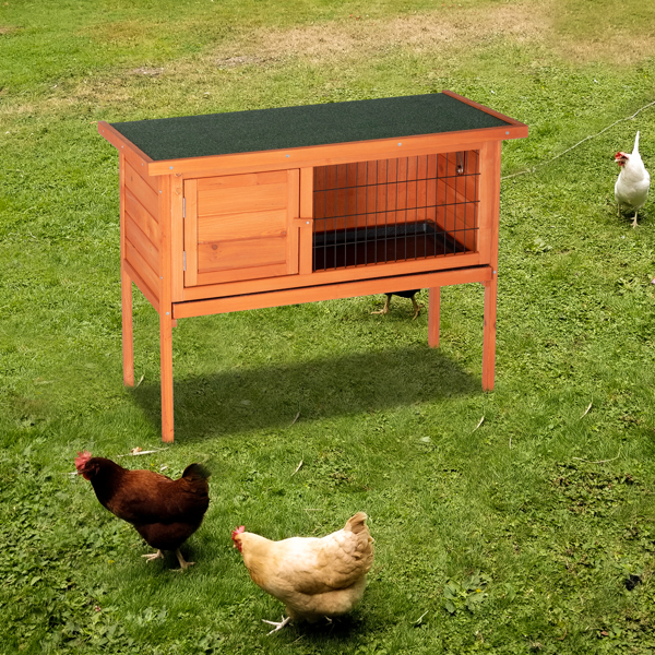 36" Single Deck Waterproof Wooden Chicken Coop Hen House Pet Animal Poultry Cage Rabbit Hutch Natura