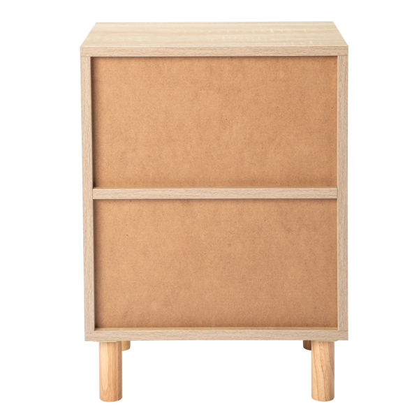 1pc FCH 40*30*55cm  Particleboard Rattan Single Door Bedside Cabinet  Burlywood