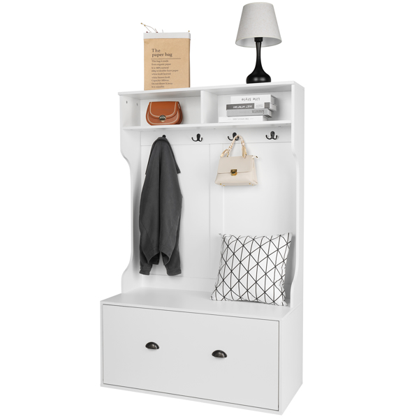 Independent wardrobe manager, with clothes hook, multiple storage racks, bedroom, porch wardrobe storage rack, white