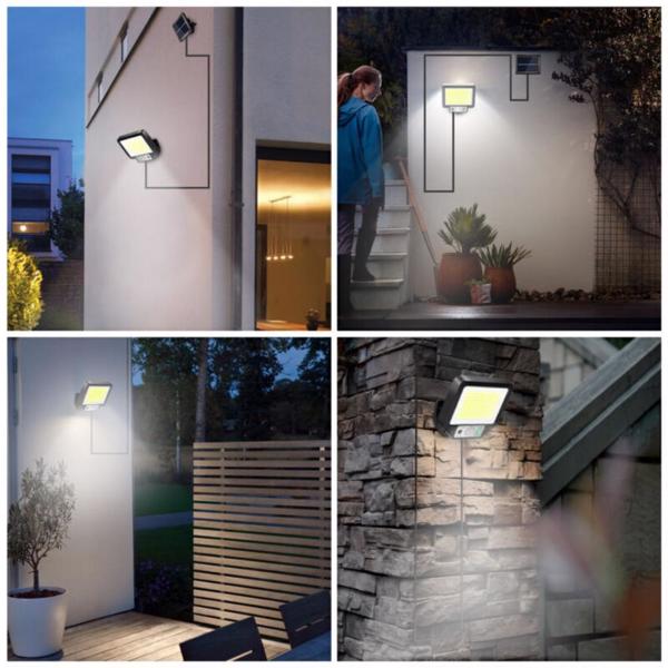 COB LED Solar Street Light Motion Sensor Outdoor Commercial Wall Lamp US