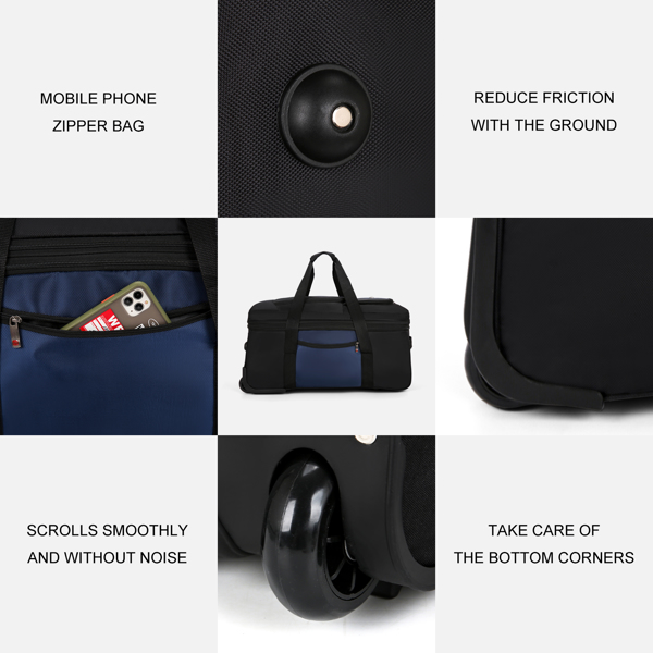 Expandable Garment Duffel Bag for Dancer Waterproof Duffle Bag with Wheel Blue