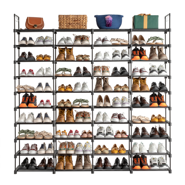 10 Tiers Shoe Rack Storage Organizer Shoe Shelf Organizer for Entryway Holds 80 Pairs Shoe, Stackable Shoe Cabinet Shoe Rack