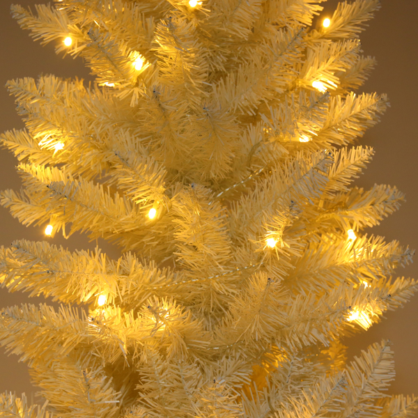 6.5ft Flocking Tied Light Christmas Tree