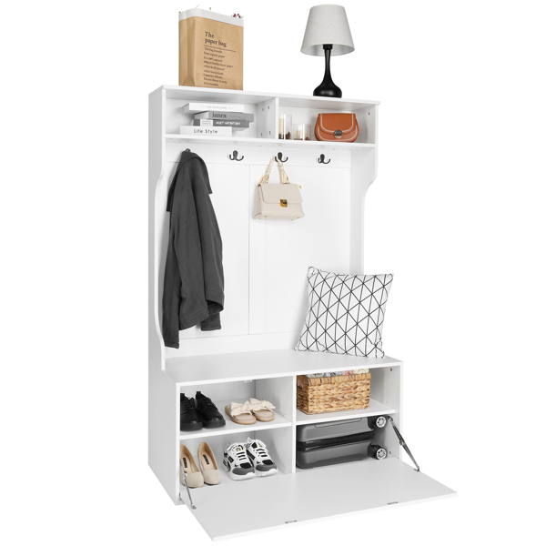 Independent wardrobe manager, with clothes hook, multiple storage racks, bedroom, porch wardrobe storage rack, white