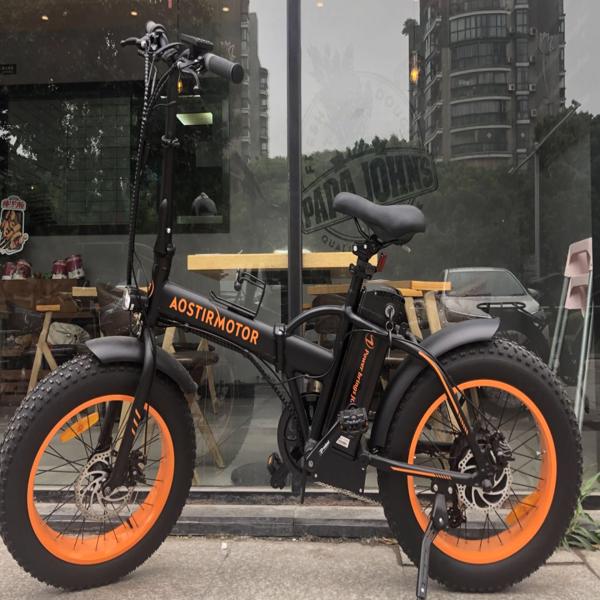 AOSTIRMOTOR Folding Electric Bicycle 500W Motor 20" Fat Tire With 36V/13Ah Li-Battery Orange A20-O minimum price：$899