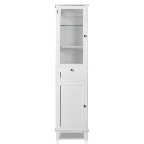 FCH Single Drawer Double Door MDF Spray Paint Bathroom Cabinet White