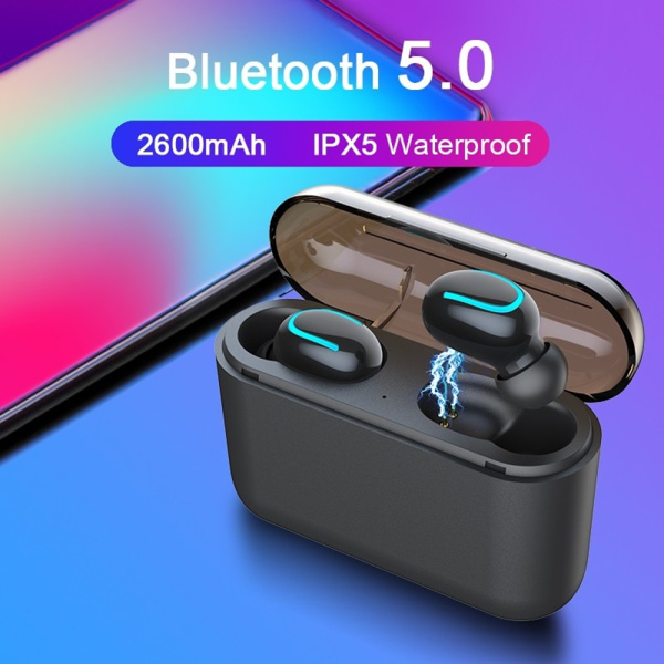 9D HiFi Bluetooth 5.0 CVC8.0 Noise Reduction Stereo Wireless TWS Bluetooth Headset LED Display Headset Waterproof Dual Headphones with Power Bank Chagring case