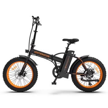 AOSTIRMOTOR Folding Electric Bicycle 500W Motor 20\\" Fat Tire With 36V/13Ah Li-Battery Orange A20-O minimum price：$899