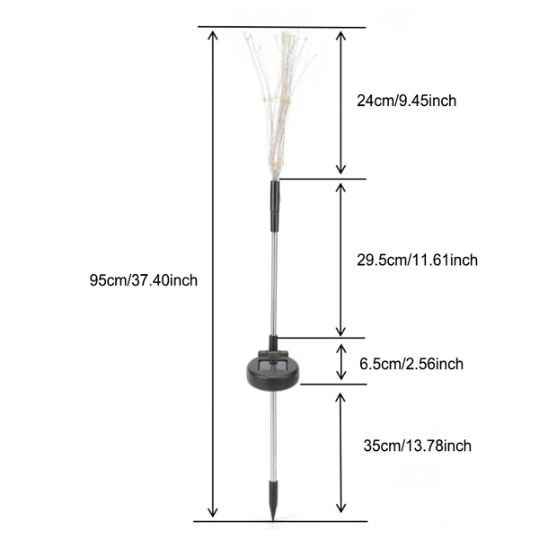 太阳能草坪烟花灯防水装饰地插灯 8模式 彩色 4pcs(周末不发货)（tk,temu下自提）-2