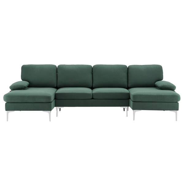 U-Shaped 4-Seat Indoor Modular Sofa Hunter Green