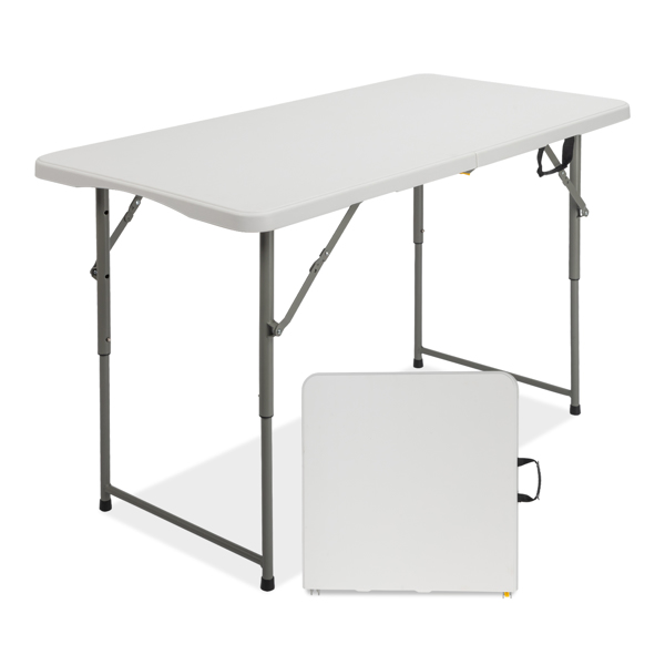 4ft Foldable Lift Patio Plastic Table White