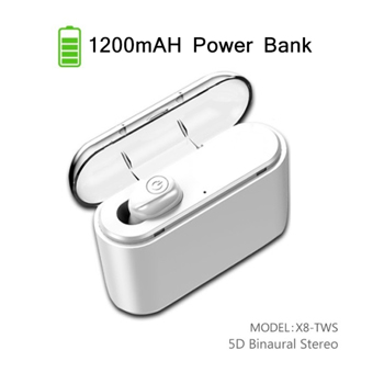 New Sport 5D Stereo Earbuds Built-in Microphone with Charging Case X8 Bluetooth 5.0 Headphone Tws Wireless Bluetooth Hands free Single Headphone