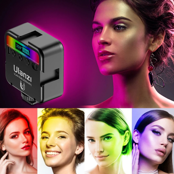 VL49 Mini Full Color RGB LED Video Light 2500K-9000K On Camera Fill Light Photography Lighting Pocket Live Tiktok Vlog Light lamp